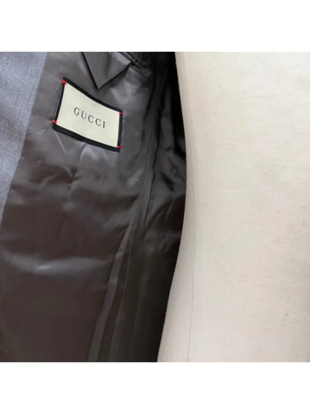 Gucci Wool 100% Logo Button Single Suit Set Gray Business